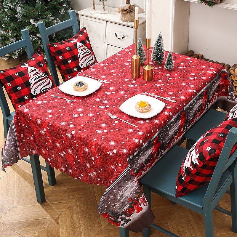 Christmas Decoration Decoration Decoration Creative Christmas Printed Tablecloth Table Flag Christmas Desktop Decoration Supplies