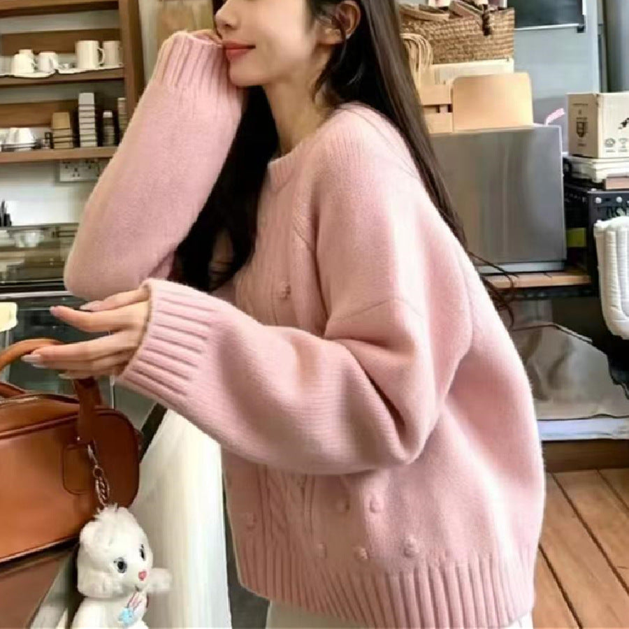 Loose round neck sweater